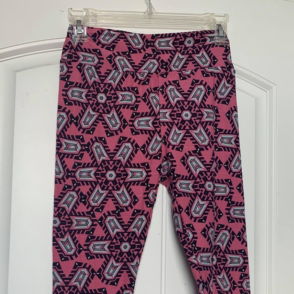 Lularoe Leggings Pink, Black, and Blue